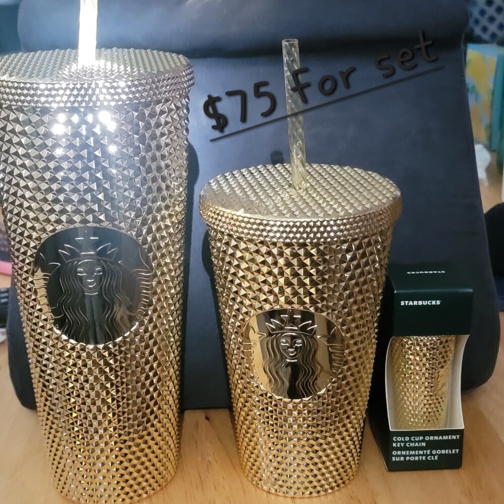 Starbucks gold bling set